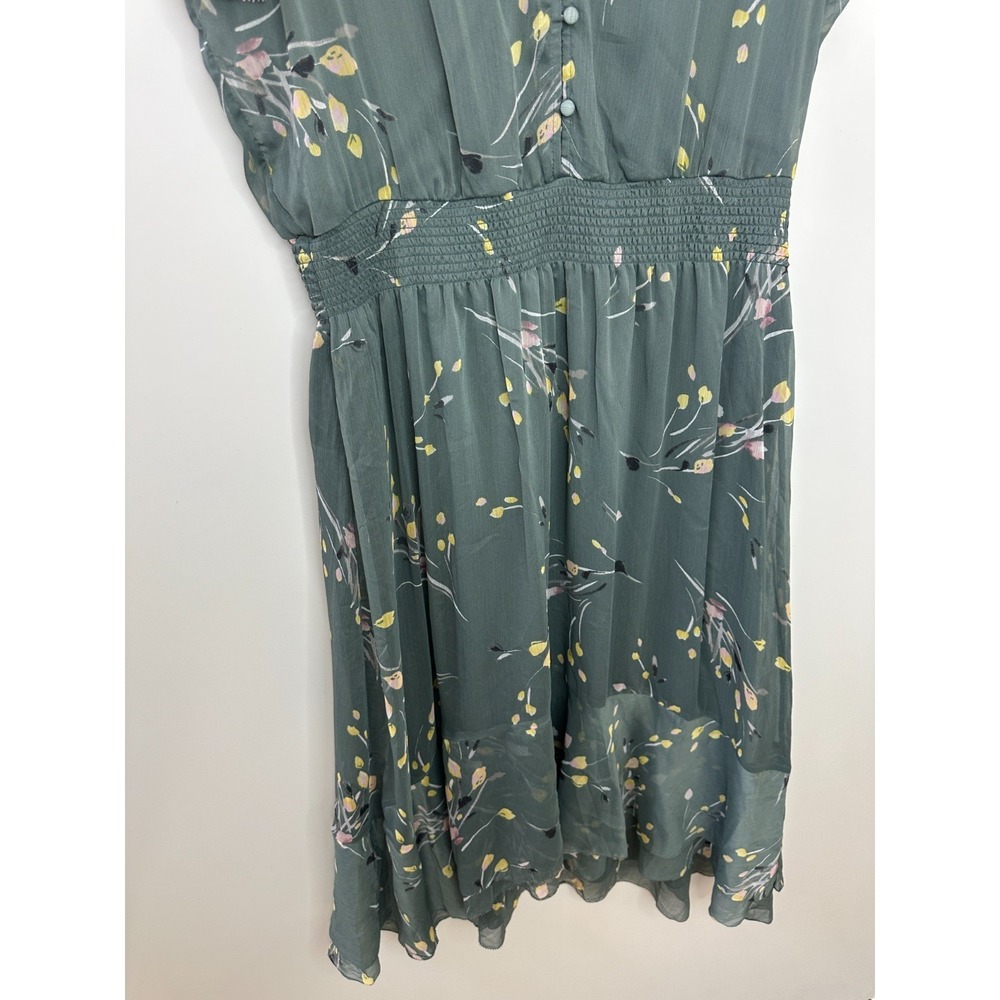 NWT White House Black Market Flutter Sleeve Chiffon Midi Dress Floral Large - Picture 8 of 16